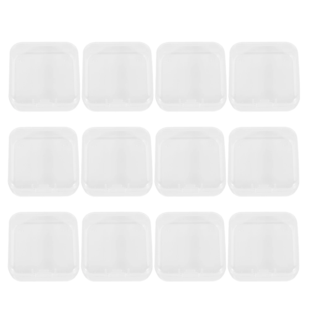 12PCS Transparent Plastic Storage Box Sundries Storage Case Jewelry Organizer Storage Container for Home Office School (55x55x20mm)