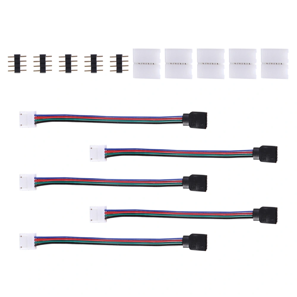 1 Set RGB LED Light Strip Connector 4 Pin LED Strip Jumper 10mm Strip to Power Adaptor Strip to Controller Solderless