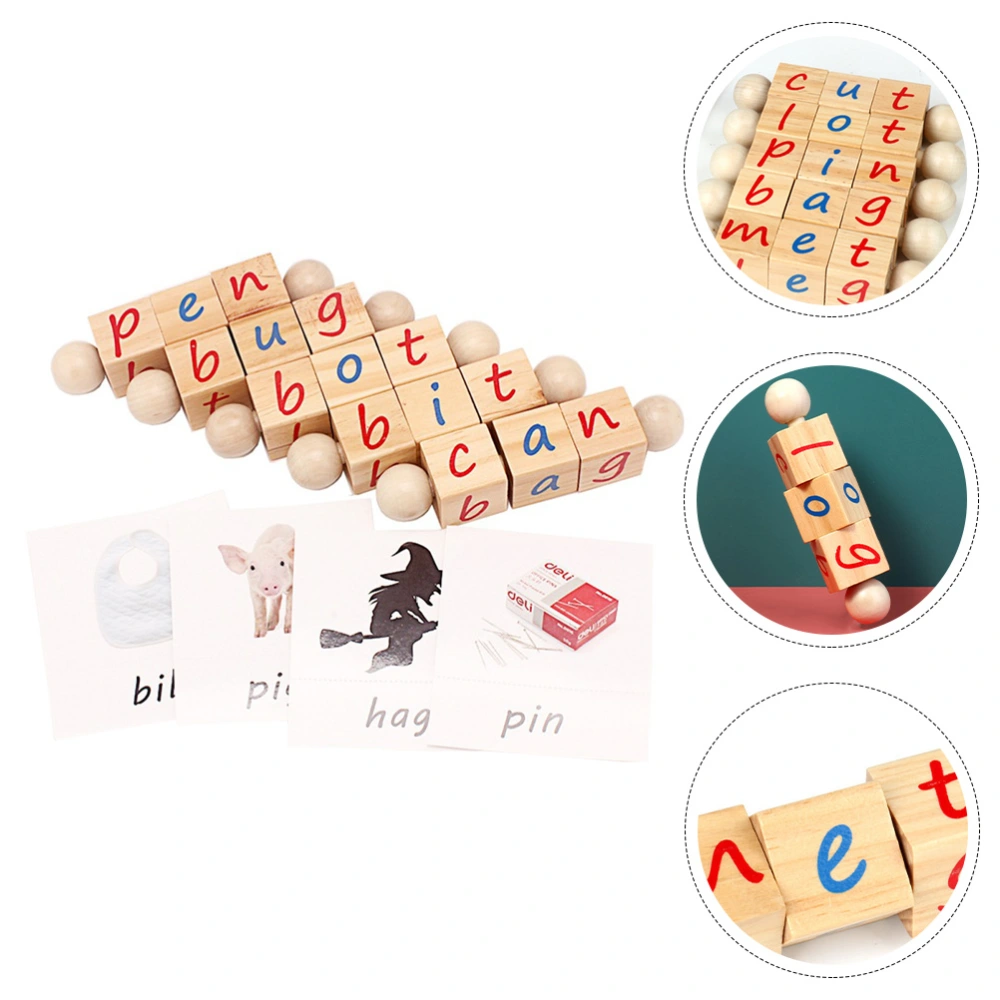 1 Set Rotatable Letters Block Alphabet Blocks Toy Children Puzzle Toy Montessori Letter Toy