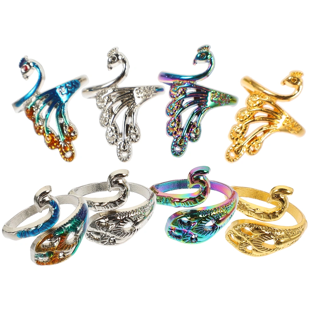 8Pcs Exquisite Crochet Rings Decorative Ring Type Knitting Tools Knitting Thimbles Knitting Rings