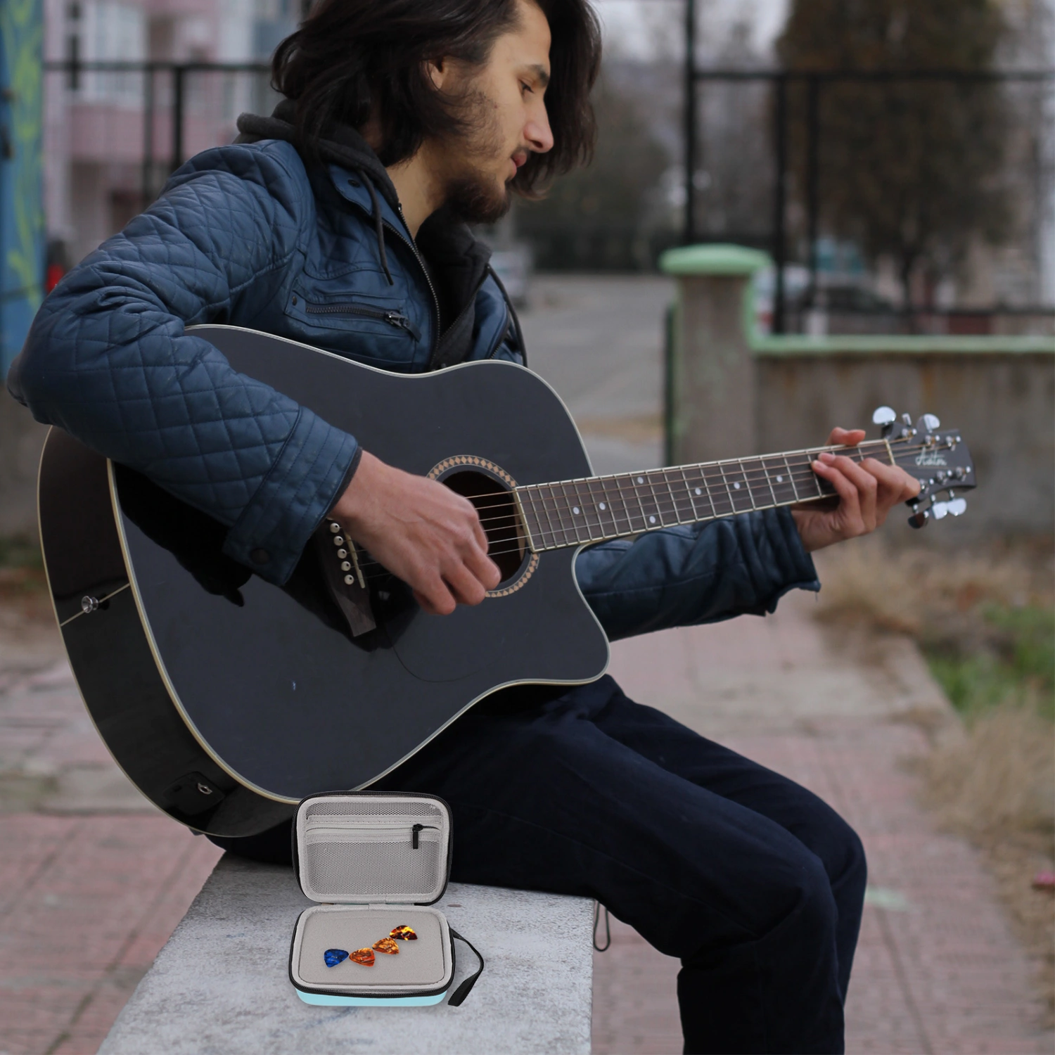 Portable Guitar Pick Holder Bag Wallet Acoustic Electric Plectrum Storage Pouch