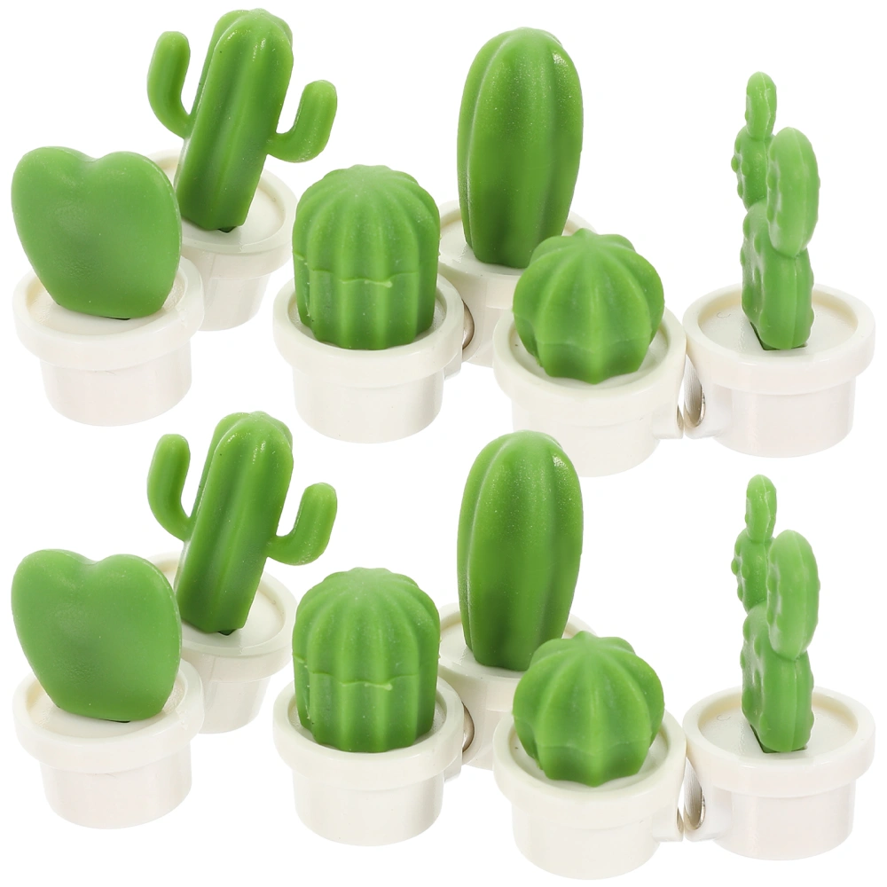 12pcs Cactus Shape Refrigerator Magnetic Stickers Simulation Succulents Message Sticker for Home Decoration (Orange)