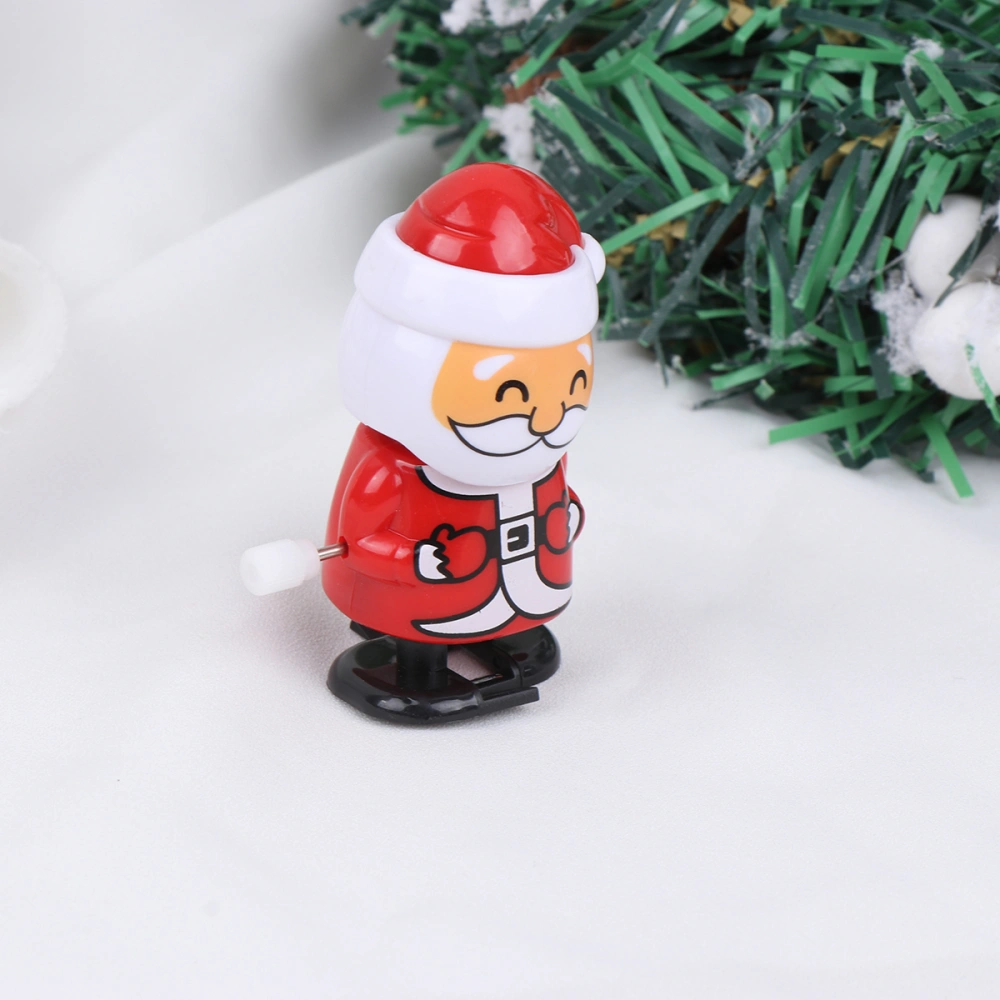 2pcs Christmas Gift Walking Props Santa Claus Model Clockwork Toys Santa Shaking Head Wind-up Toys Party Favors Party Supplies for Kids Child