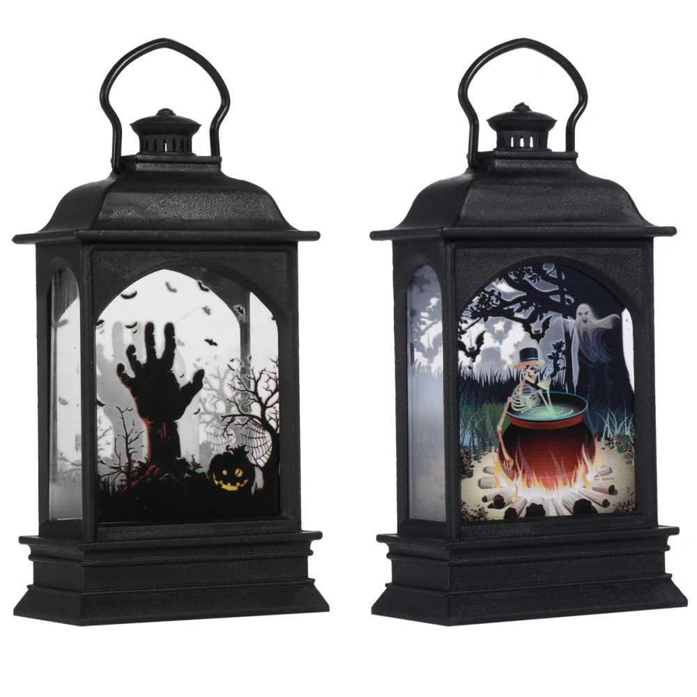 2PCS Halloween Decor Flat Lamp Portable Night Light Layout Prop Random Style