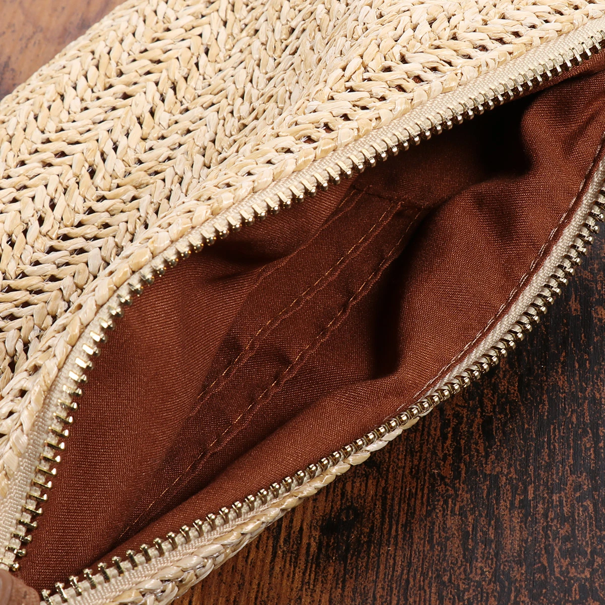 FENICAL Straw Zipper Clutch Bag Bohemian Wristlet Women Summer Beach Purse and Handbag
