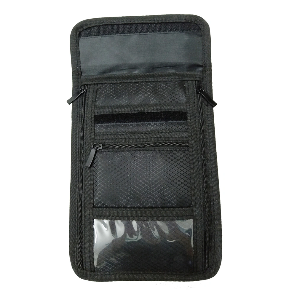Waterproof Hanging Passport Holder Wallet Multifunctional Portable Bag for Certificate Ticket Money Pouch for Travel (Black)