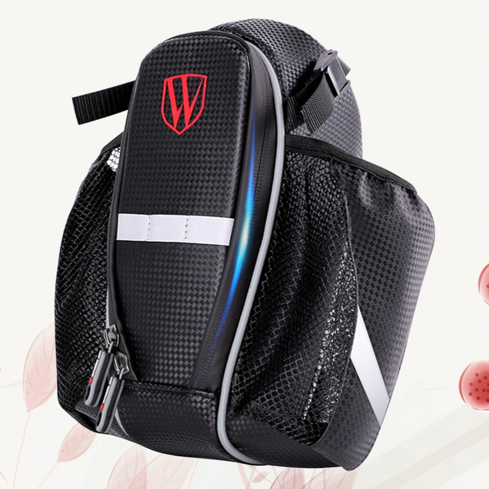 1PC Bag Tail Bag Waterproof Mountain Bike Seat Tube Bag Water Bottle Bag for Outdoor Cycling (Black and Grey)