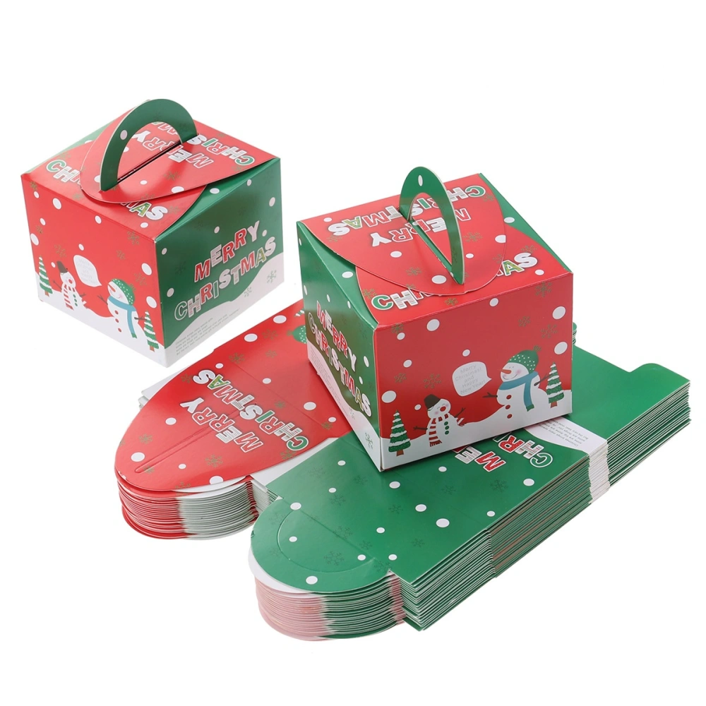 24pcs Christmas Candy Cookie Box Christmas Gift Treat Case Party Favor Boxes Party Supplies (Red Green)