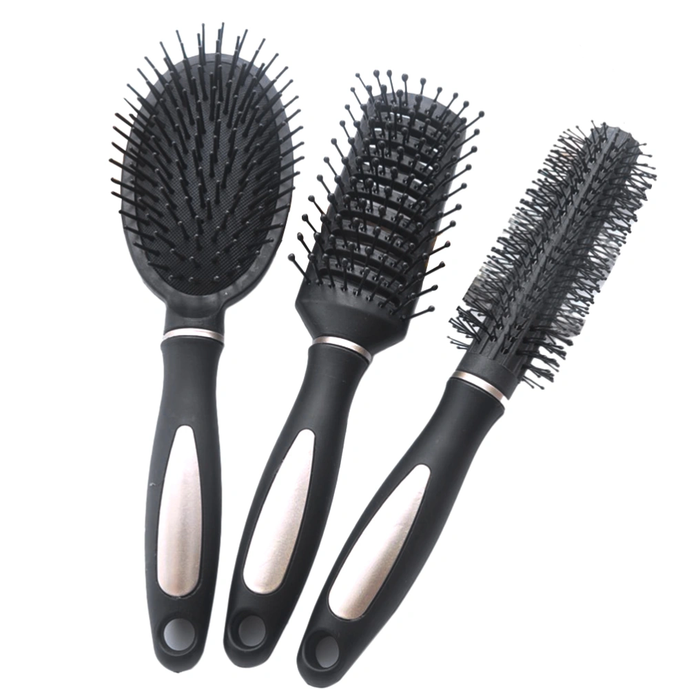 3pcs Portable Massage Comb Anti-static Hair Comb Curly Hair Combs Hairstyling Tool Sturdy Hair Groomer for Salon Home (9511 Black +9552 Black +9551 Black)