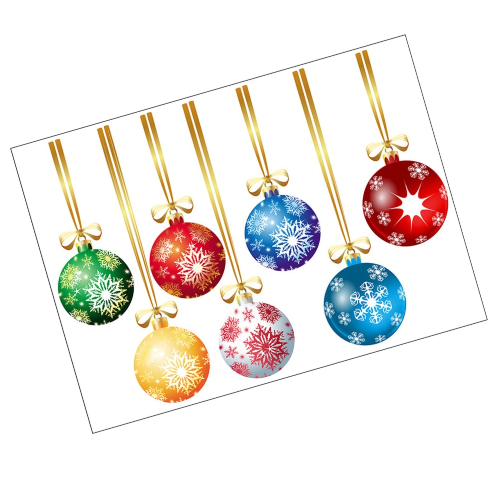 1 Set Christmas Color Ball Decals Wall Window Door Glass Sticker Adhesive Decals