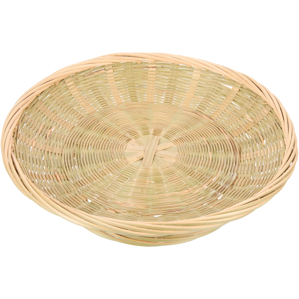 Dried Fruit Basket Bamboo Food Plate Bamboo Footed Tray Decorative Bamboo Holder