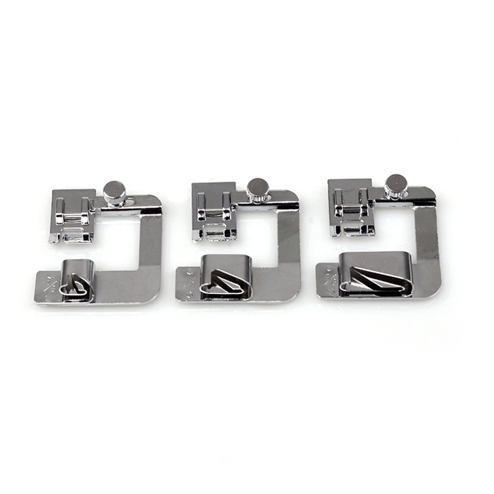 3 Pcs Sewing Machine Presser Foot Rolled Presser Foot Set 4/8'' 6/8'' 8/8'' for Low Sewing Machine Baby Lock