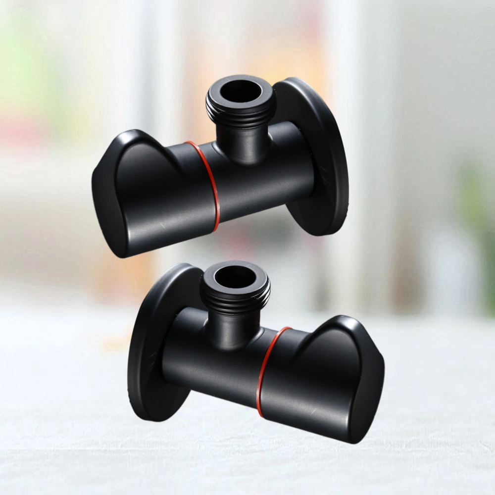 2Pcs Brass Flow Control Water Pressure Reducing Controller Hand Held Sprayer Shower Head Shut Off Stop Switch Control (Black and Red)