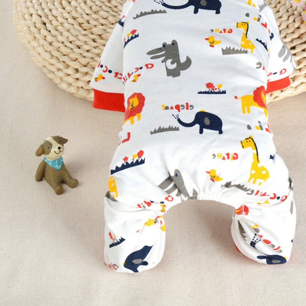 Red Elephant Pattern Dog Pajamas Pet Sleepwear Dog Home Dress Dog Clothes Pet Supplies for Dog Pet Animal Size L Red