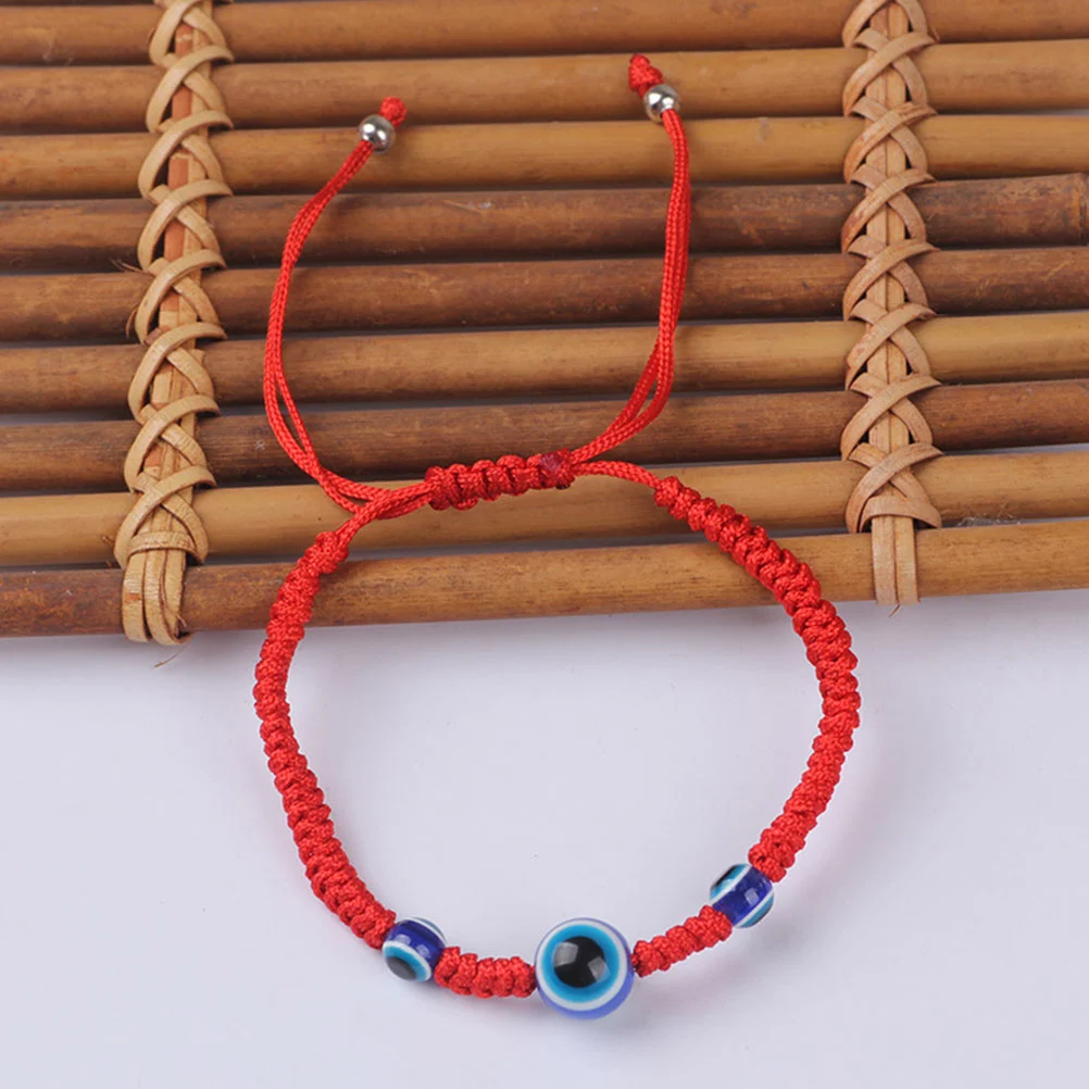 2PCS Oriental Stye Red Rope Bracelet Woven Bracelet Hand-knitted Bracelet Practical Women Decoration Tool Red