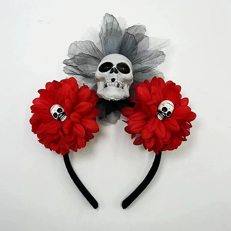 Skull Headband Halloween Theme Carnival Hair Band Cosplay Headband Headpiece Prop