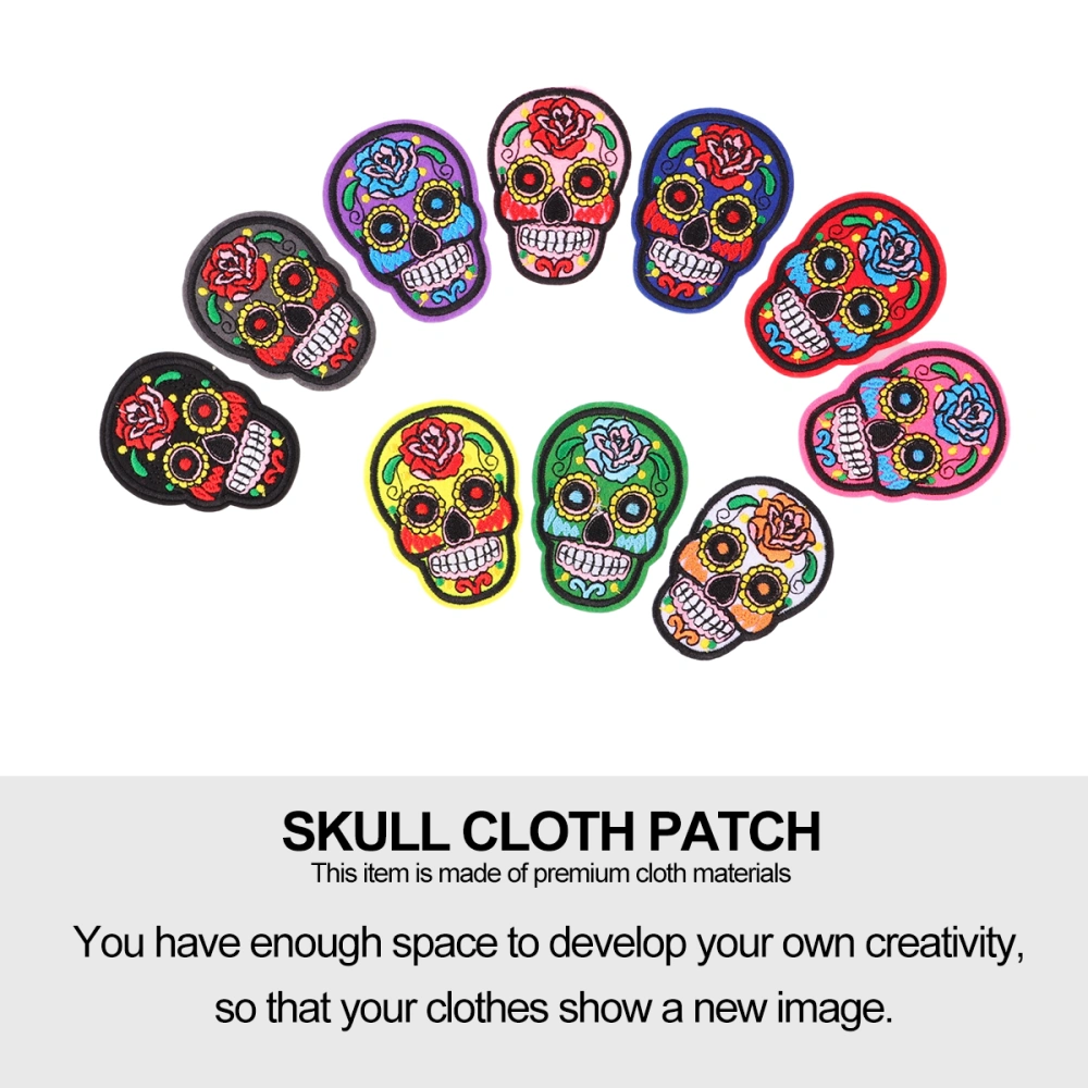 11pcs Skull Cloth Patch Creative Costume Patch Embroidery Patch Pattern Patch for Coat Bag Hat (Mixed Pattern)