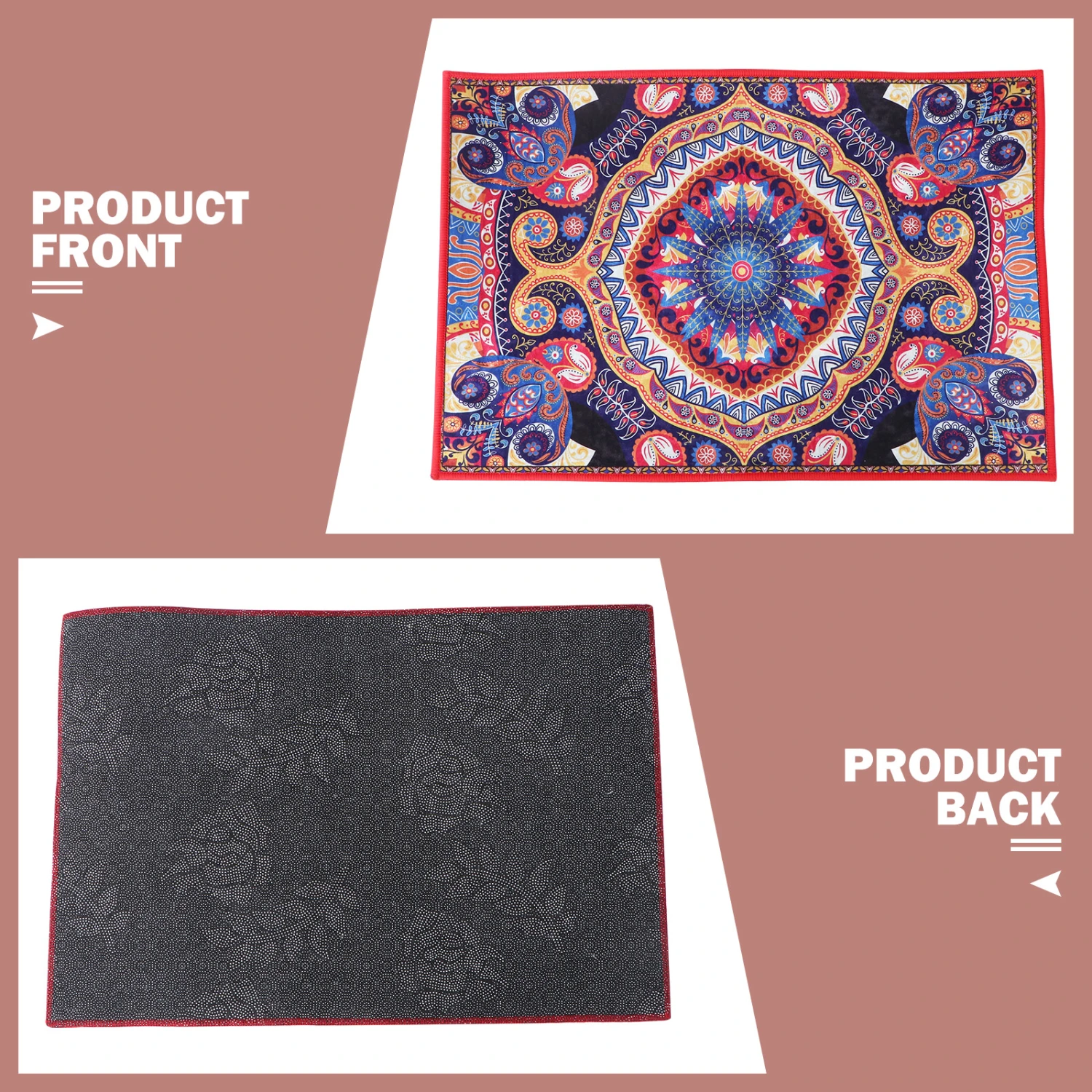 1Pc Square Persia Style Carpet Ethnic Style Floor Mat Bedroom Decorative Rug