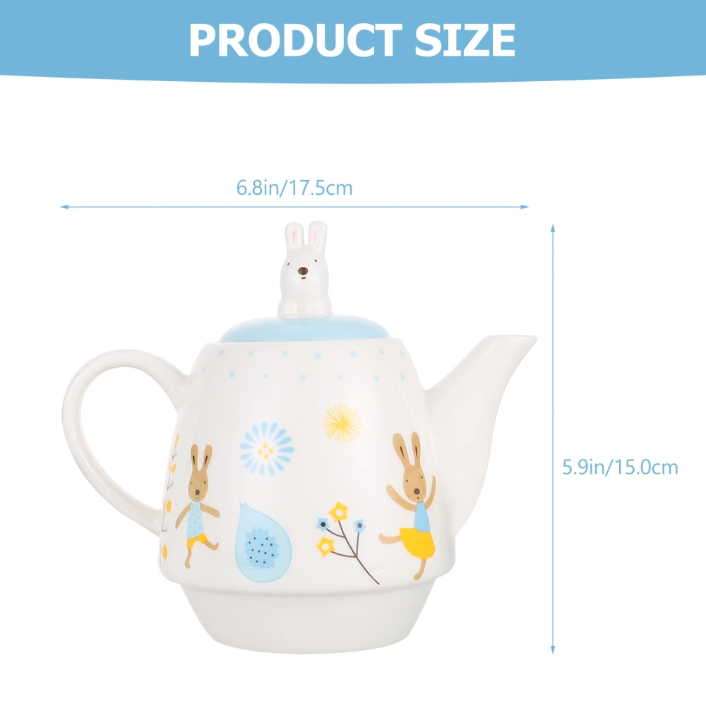 1 Set of Ceramic Teapot with Tea Cups Cartoon Pattern Tea Pot Household Tea Kettle