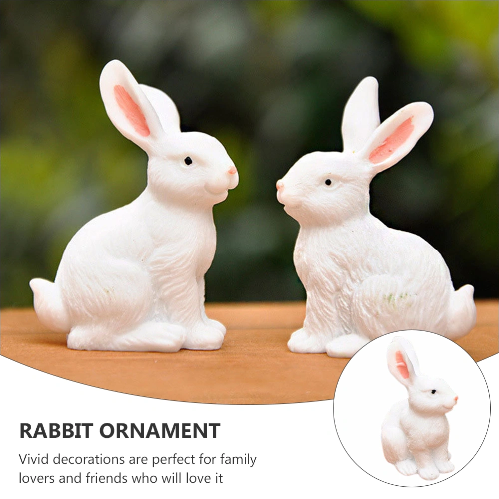 20pcs Adorable Bunny Statues Vivid Rabbit Statues Gardening Potted Plants Decor