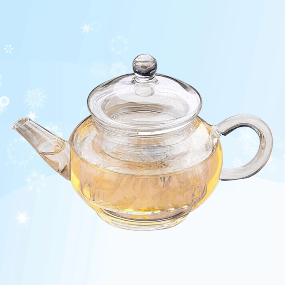 Short Mouth Heat-resistant Glass Herbal Flower Teapot Transparent Kettle Coffee Carafe Coffee Pot with Filter (As Shown)