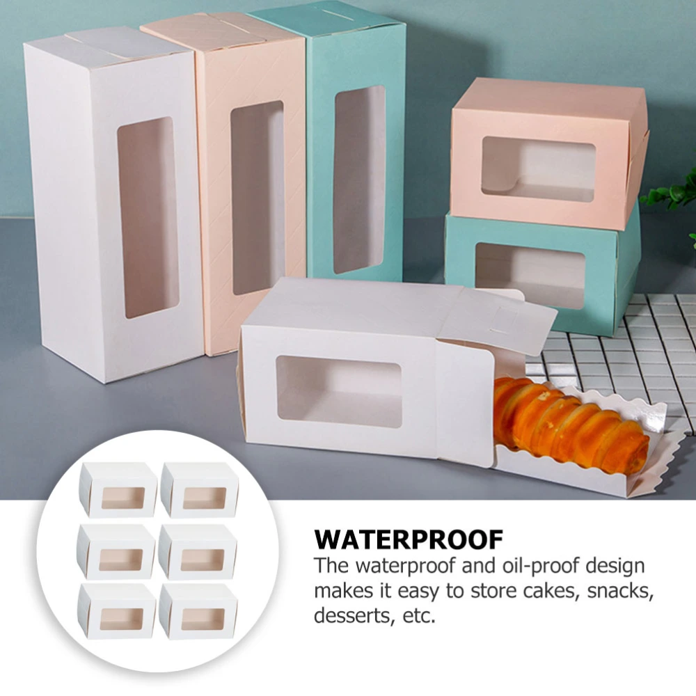 10Pcs Transparent Window Dessert Box Creative Cake Packaging Case White