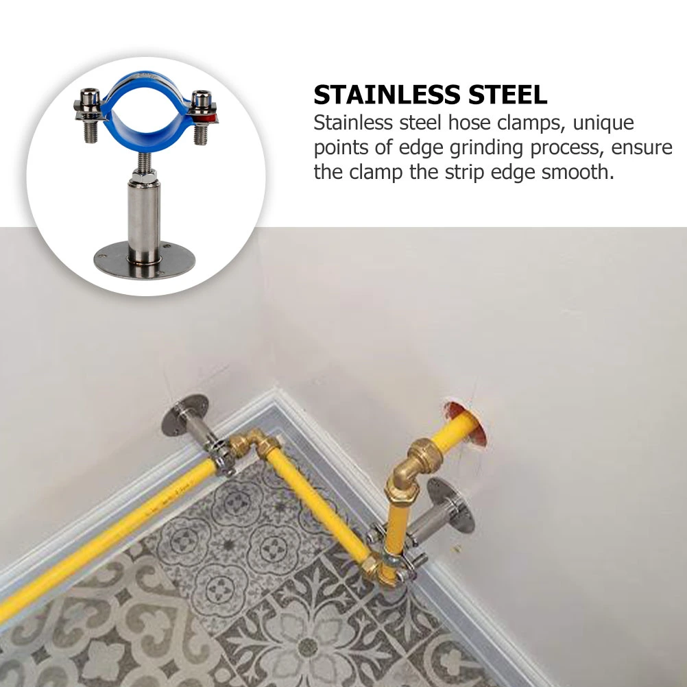 1pc Adjustable Stainless Steel Hose Clamps Water Pipe Clips Tube Bracket Clamp