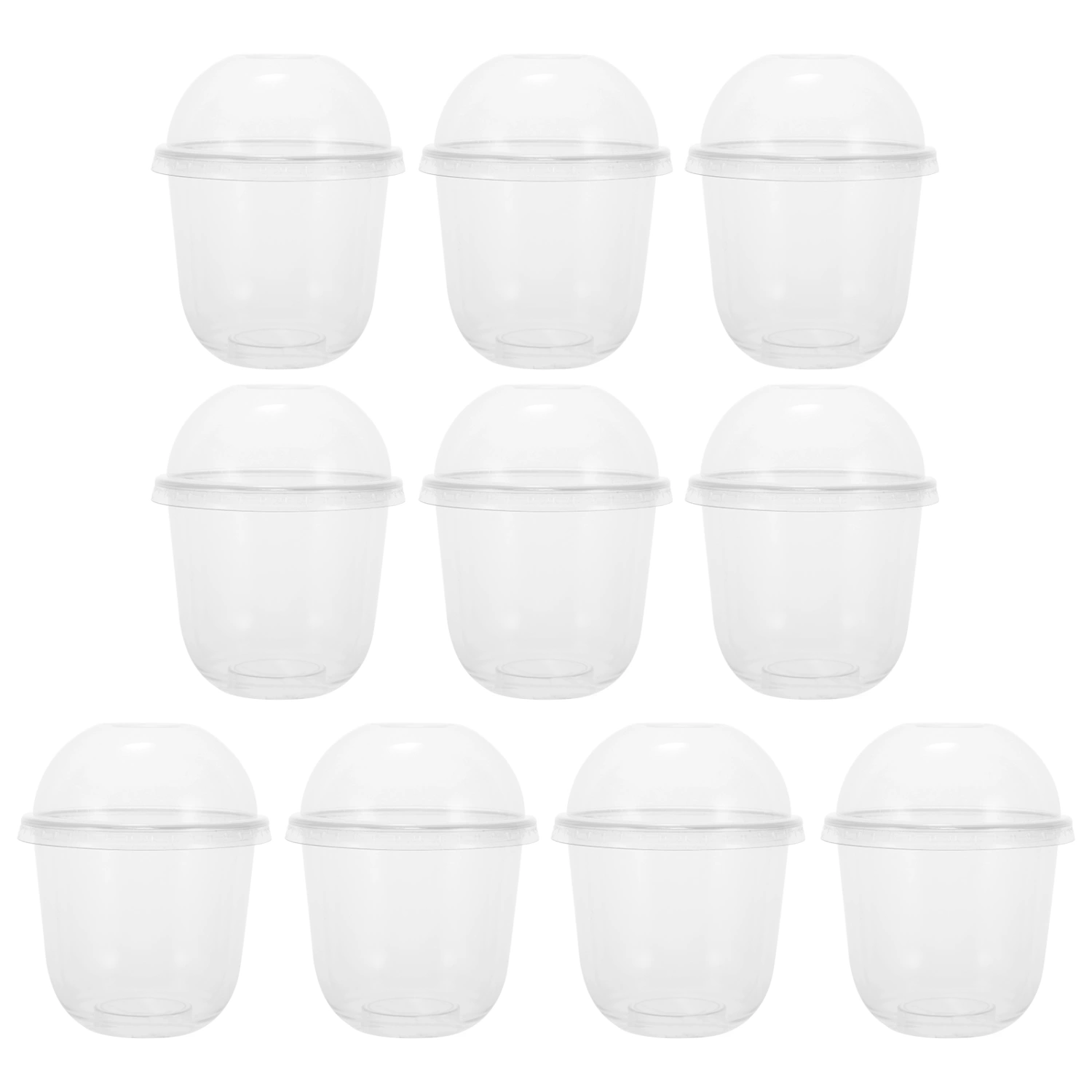 10pcs Milk Tea Cups Disposable Plastic Cups Clear Transparent Food Container