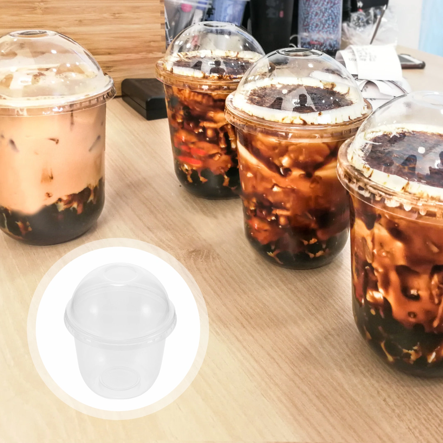 10pcs Milk Tea Cups Disposable Plastic Cups Clear Transparent Food Container
