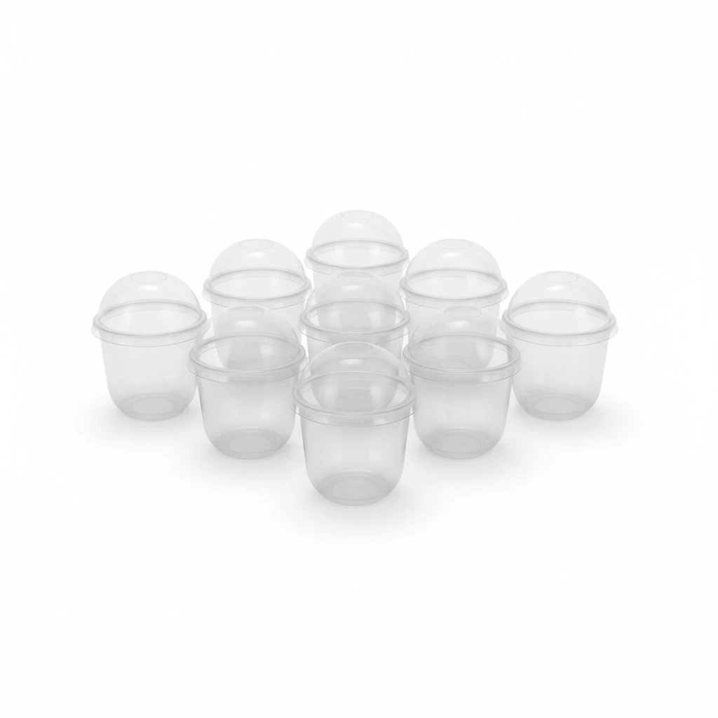 10pcs Milk Tea Cups Disposable Plastic Cups Clear Transparent Food Container