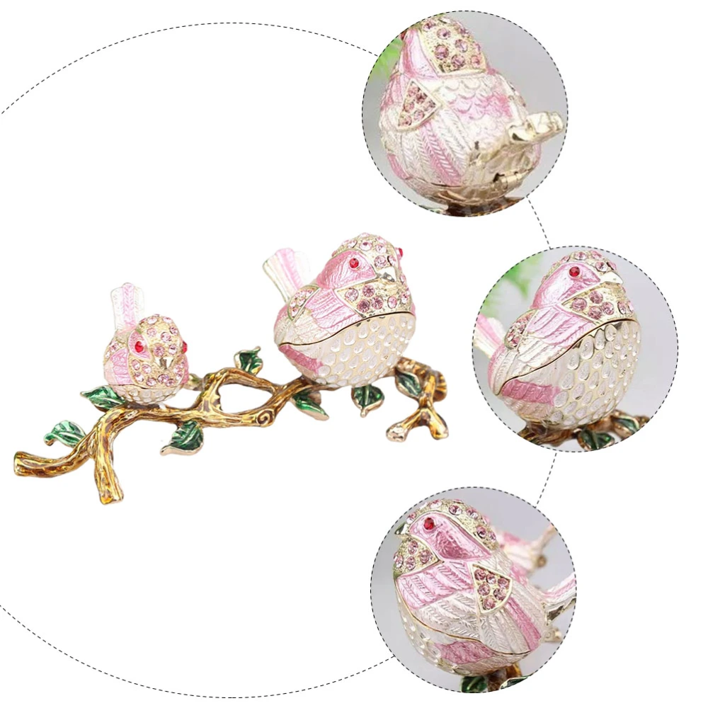 Creative Jewelry Storage Box Branch Double Bird Storage Box Wedding Decor Box