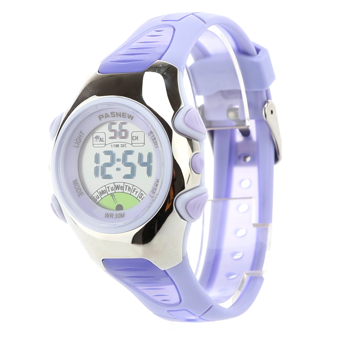 PASNEW PSE-219 Waterproof Children Boys Girls LED Digital Sports Watch with Date /Alarm /Stopwatch (Purple)