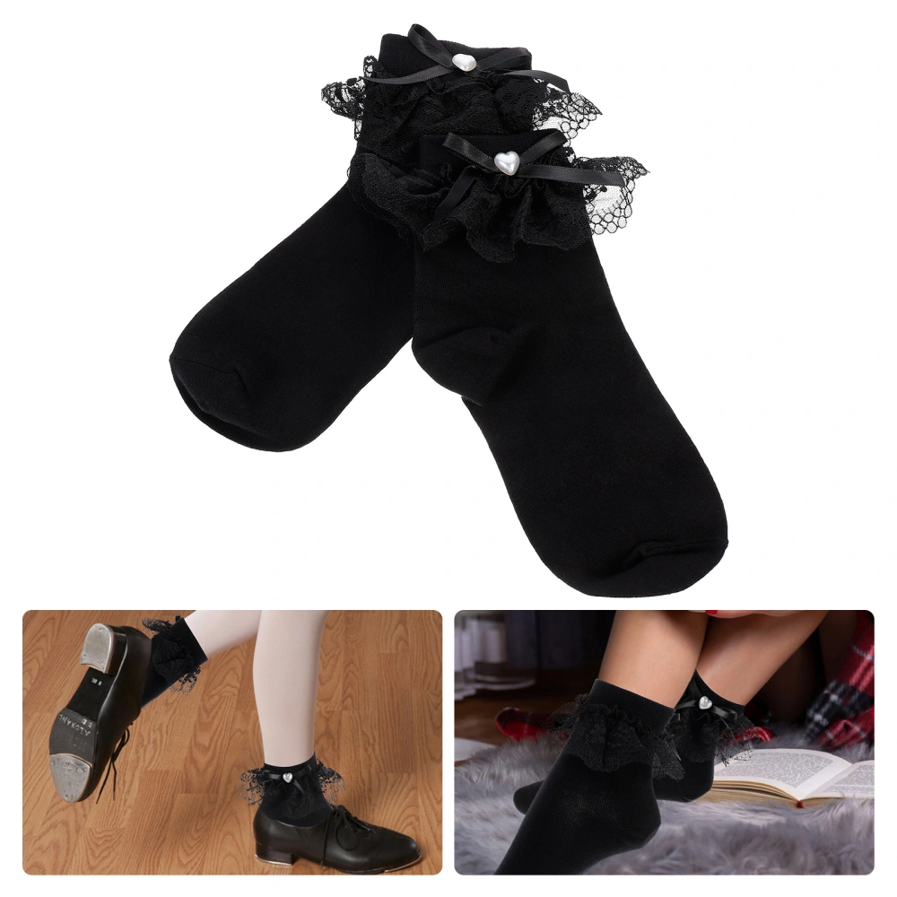 1 Pair Girly Style Japanese Lolita Cotton Socks Uniform Costume Bowknot Socks