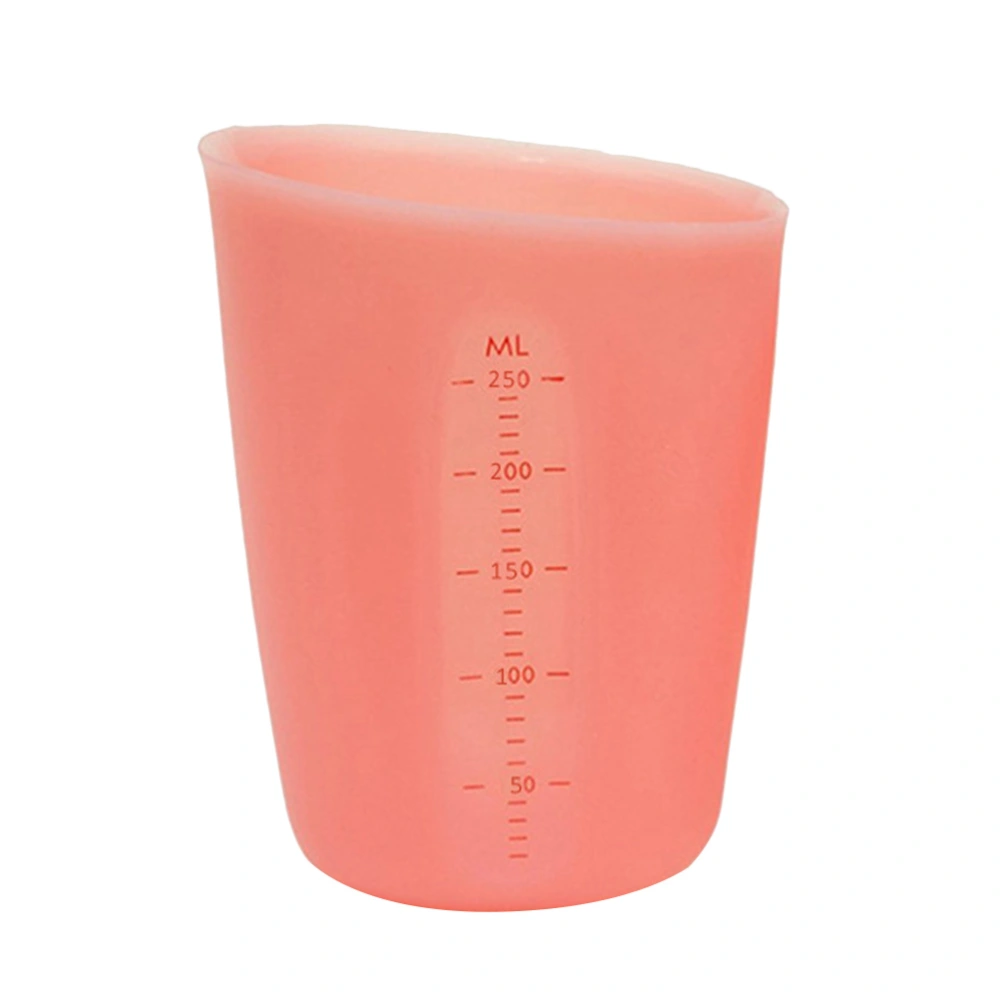 250ml Translucent Silicone Measuring Cup Double Scale Stir and Pour Baking Cup for Coffee Maker Mixing Plaster (Random Color)