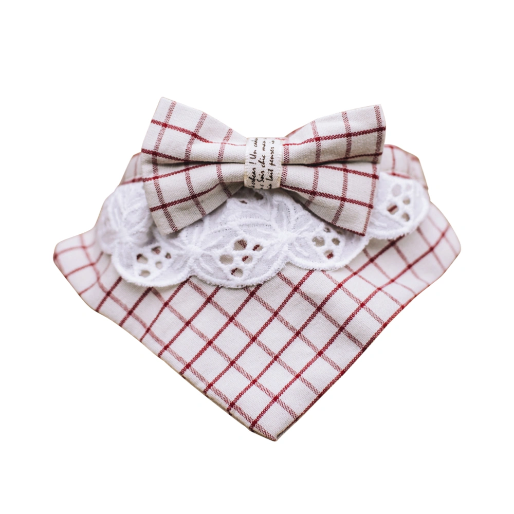 Pet Dog Bandana White Lace Scarfs Bibs Towel Accessories for Pet Cats Puppies (White) - Size S