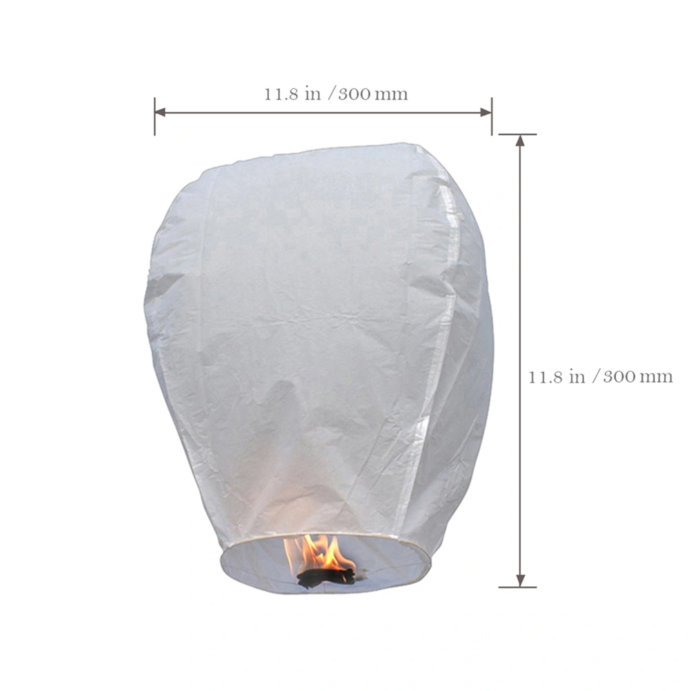 5pcs Oval Sky Lantern Chinese Kongming Lantern Wishing Lamps for Spring Festival (White)