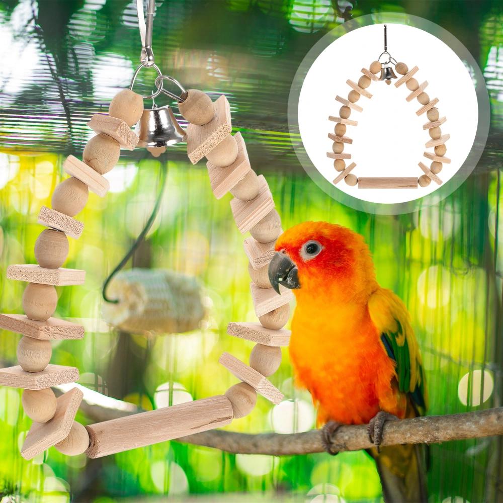 Wooden Bird Plaything Household Parrot Swing Suspending Bird Swing Bird Supply