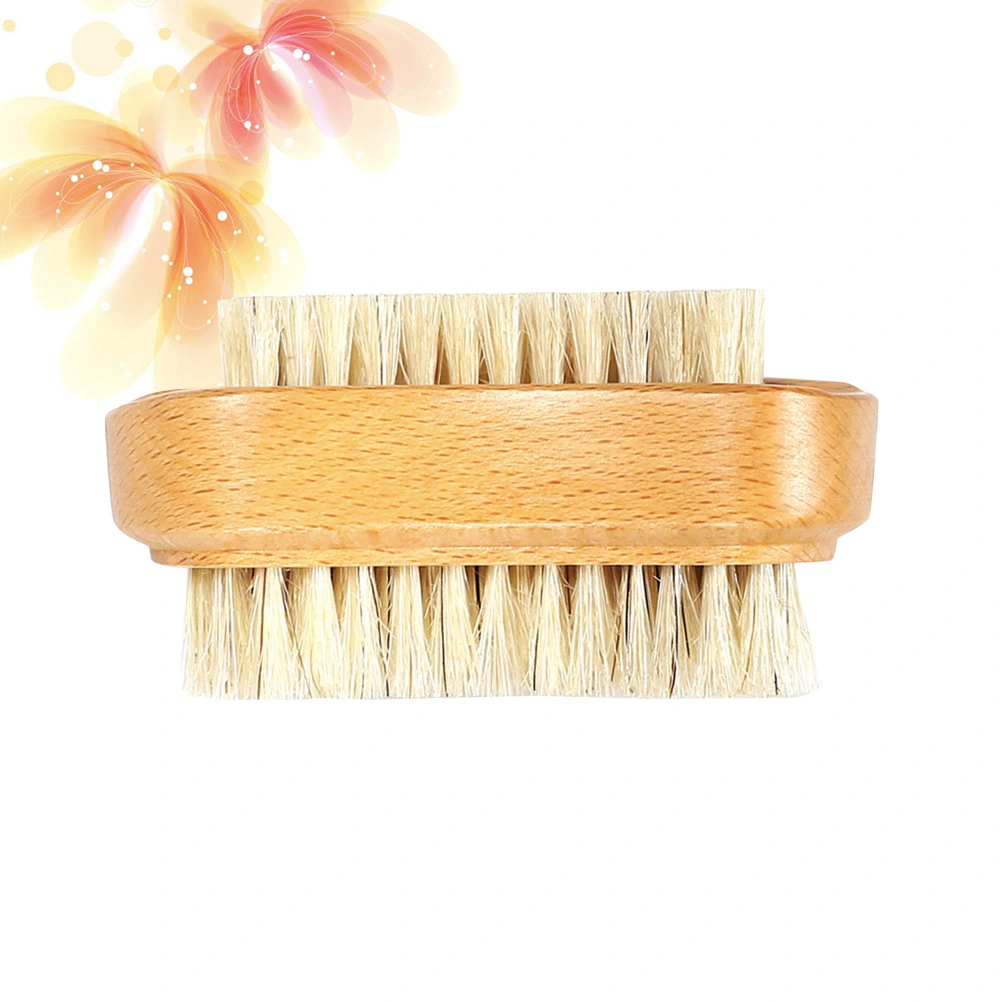 Double Sided Wide Narrow Nail Brushes Bristles Brushes Manicure Brushes Nail Cleaning Brushes (Random Color for Logo Type)