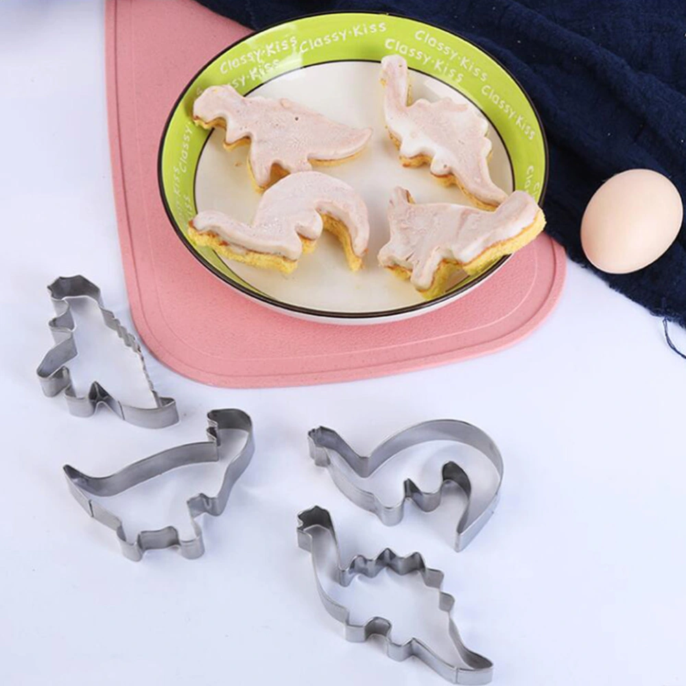 8Pcs Stainless Steel Cookie Cutters Dinosaur Shape Biscuit Molds Baking Tools