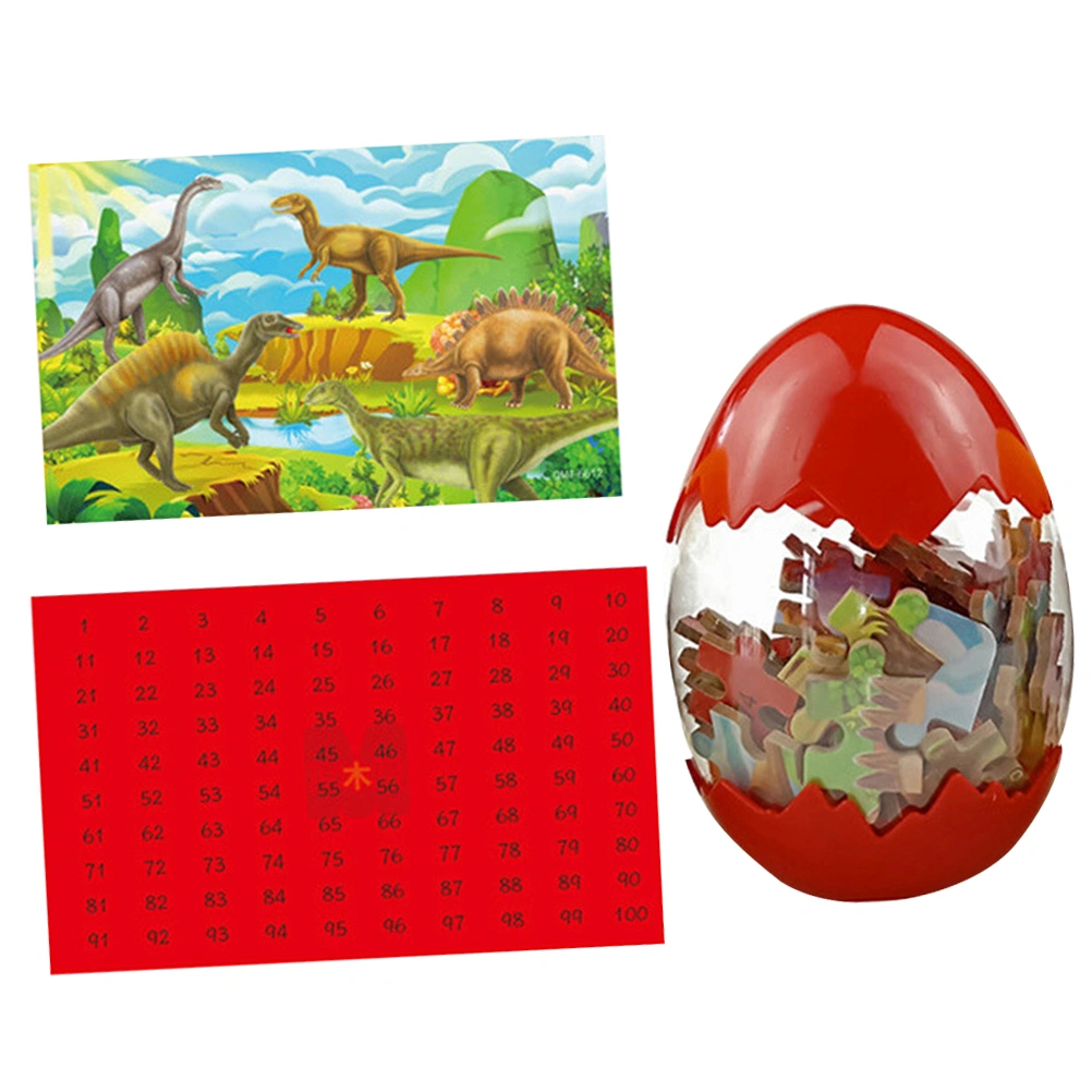 60pcs of One Set Cartoon Animal Puzzles Educational Toy Wooden Dinosaur Jigsaw for Kids (QMJ-6612)