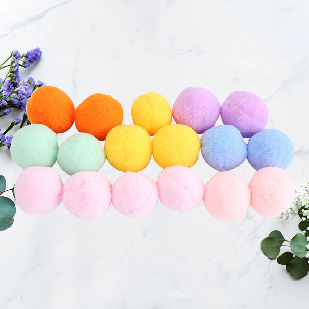 36PCS Colorful Cat Plush Mini Ball Toy Funny Rattle Pompon Pet Supplies for Kitten (Random Color)