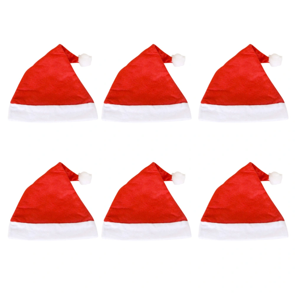 12pcs Adorable Santa Claus Non-woven Fabrics Christmas Santa Hats Headdress Party Favors (6pcs Children Hats, 6pcs Adults Hats)