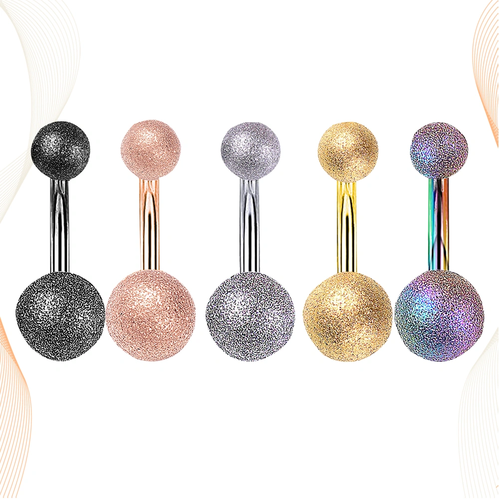 5 Pcs Belly Ring Body Jewelry Piercing Belly Buckle Ring Stainless Steel Poplish Belly Bananabell for Girl Women