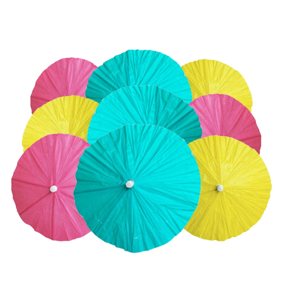 30PCS Disposable Solid Color Small Umbrella Topper Paper Umbrella Topper Fruit Topper Wine Topper Bar Hotel Loading Supplies Decoration