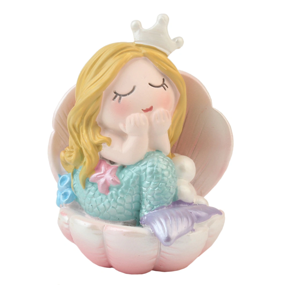 1 Pc Mermaid Cake Adorn Cartoon Cake Ornament Mermaid Home Delicate Decoration