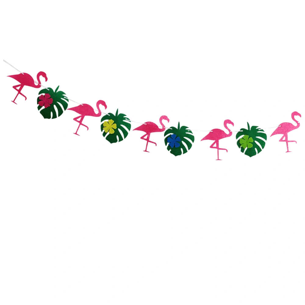 1 Set Hawaiian Tropical Hanging Decor Flamingo Banner Monstera Bunting Decoration Carnival Party Flag Garland Photo Props