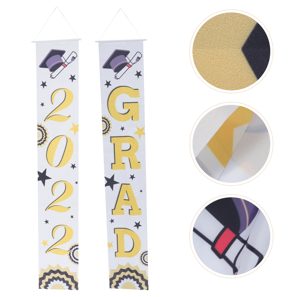 1 Pair Graduation Season Banners Door Curtains Graduation Party Door Decors