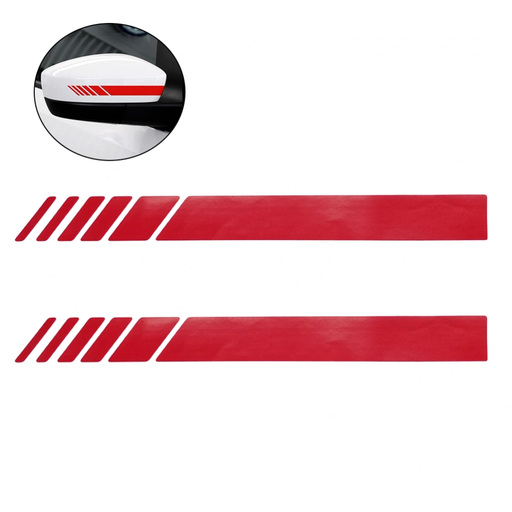 2 Pcs Auto Reflective Decal Rear View Mirror Sticker Vinyl Sticker Decal Stripe Sticker (Red)