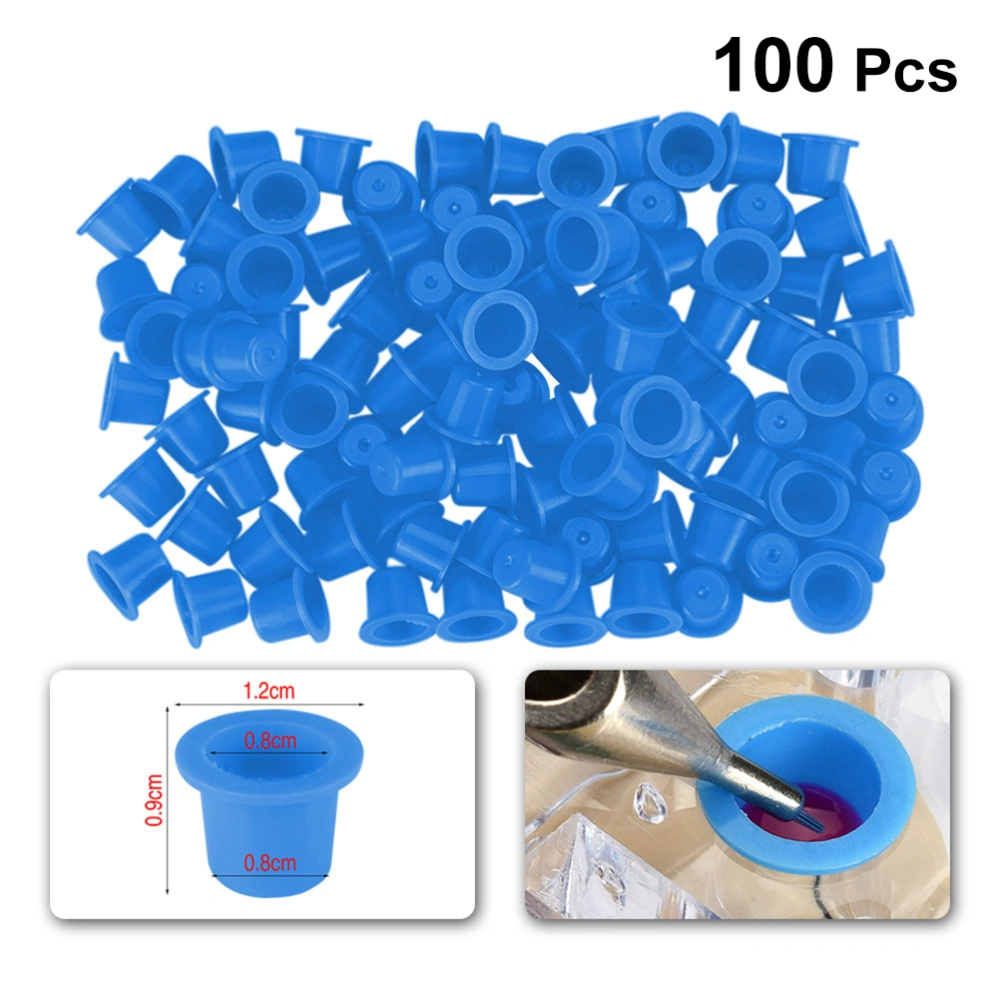 100Pcs Pigment Cups Disposable Ink Cups Container Eyelash Makeup Eyebrow Tattooing Supplies