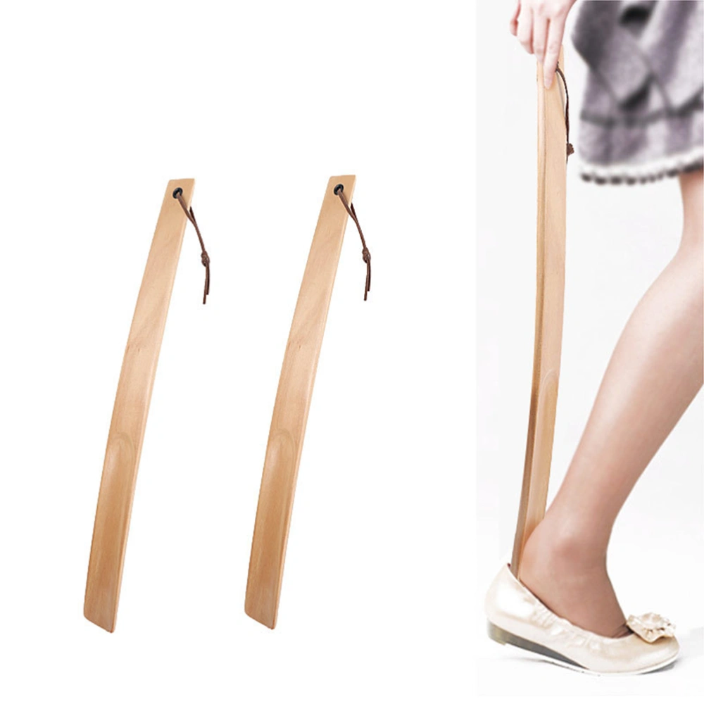 Fashion Wooden Shoe Spoon Pull Shoes Horn for Convenient Wearing Shoes